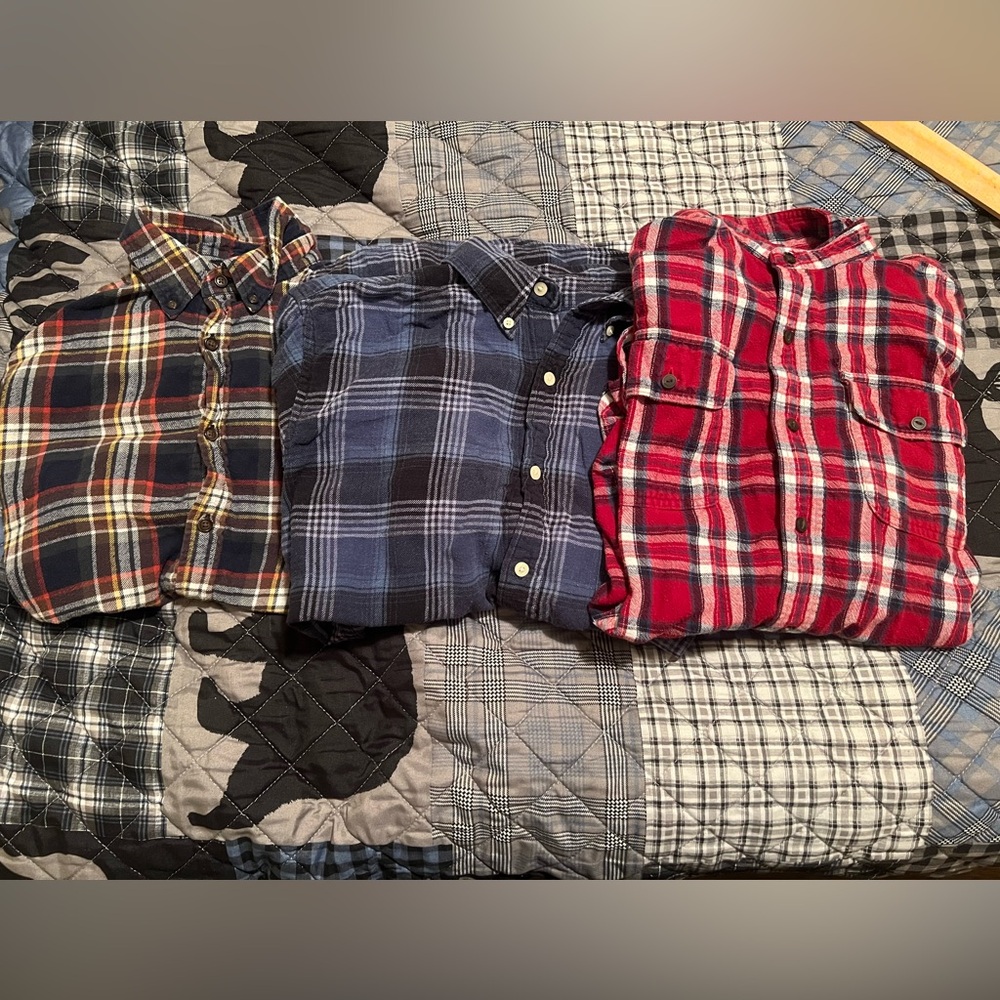 3 Flannel Bundle: Croft & Barrow + L.L.Bean (Men’s M)